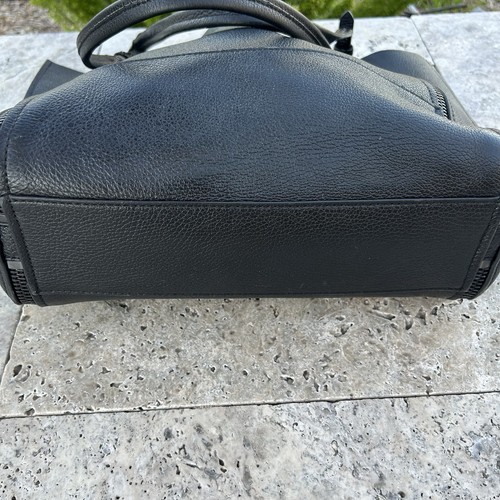 $298 BOTKIER LEATHER SOHO EXPOSED ZIP TRIM TOTE SHOULDER BAG BLACK/GUNMETAL - Picture 6 of 7
