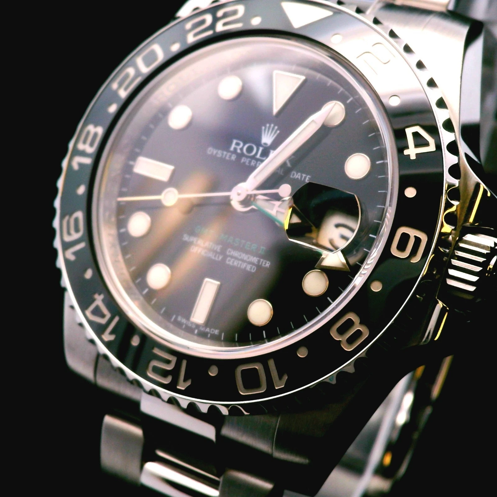 Rolex GMT-Master II 116710LN Silver Oyster Bracelet with Black Bezel