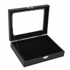 Pin Display Case Orderly Storage Transparent Dustproof Black Badge Storage Box