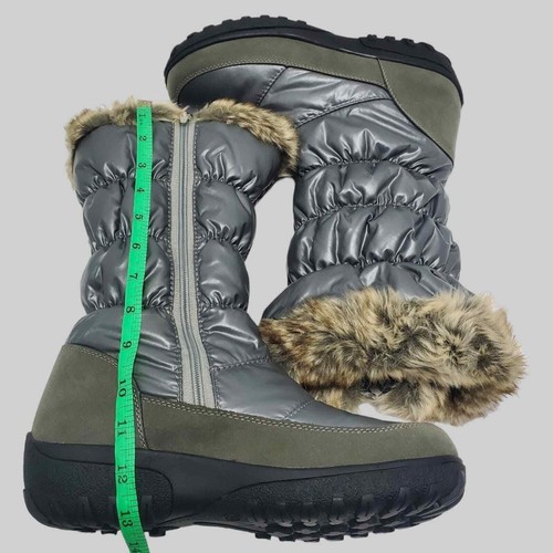 Flexus Spring Step Vanish gesteppte Damen-Winterstiefel Größe 9 silberfarben - Bild 7 von 16
