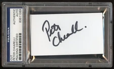 Peter Chiarelli signed autograph 1.5x3 cut Hockey Coach Executive PSA Slabbed