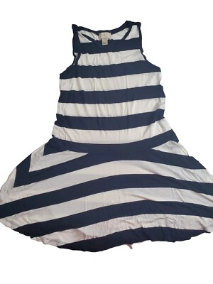 Loft Petite Striped Drop Waist Dress Black/White Striped Size XSP