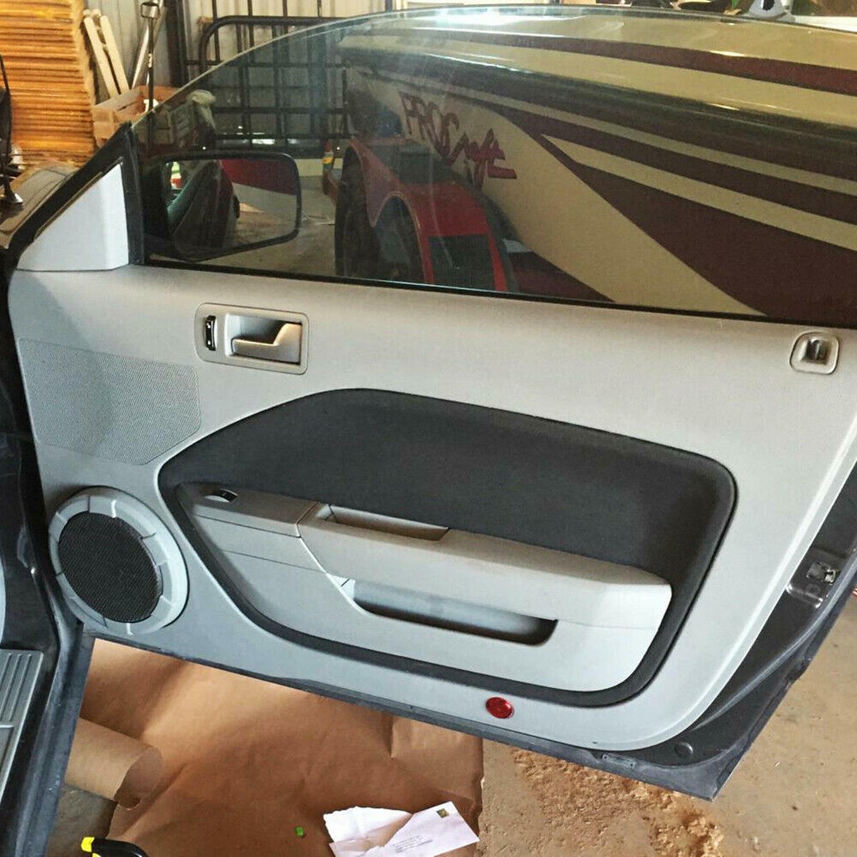 Ford Mustang Door Interior Trim Panel. W/o Interior Pkg, Charcoal Black