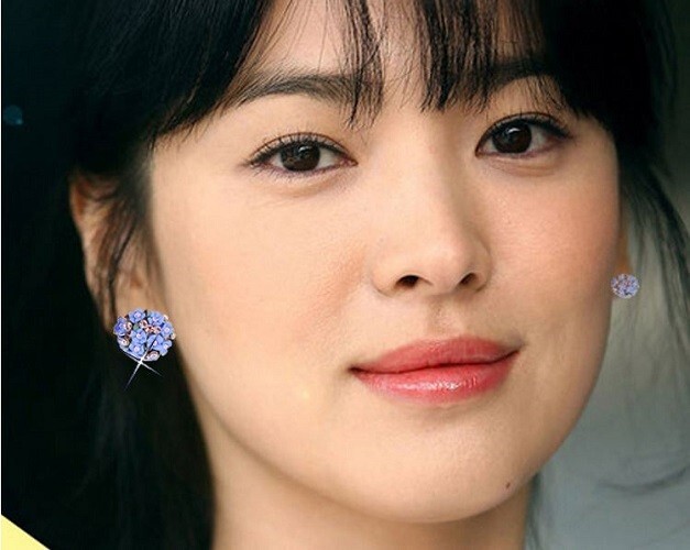 Beautiful S925 Silver Ceramic Small Flowers Earrings English Lock ...