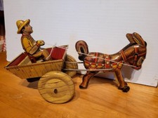 VERY NICE VINTAGE 1930'S OR 40'S MARX WIND UP TIN LITHO BALKY MULE