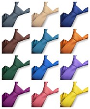 Men's Solid Color Tie Necktie Silk Blend Universal For Formal Work Wedding Party