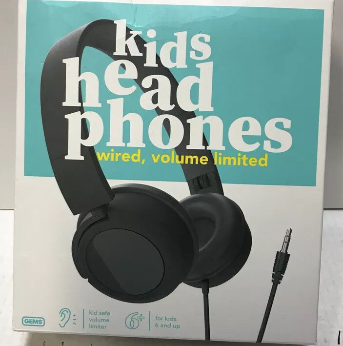 Safe Volume Kids On-Ear Headphones Black Open Box New-image