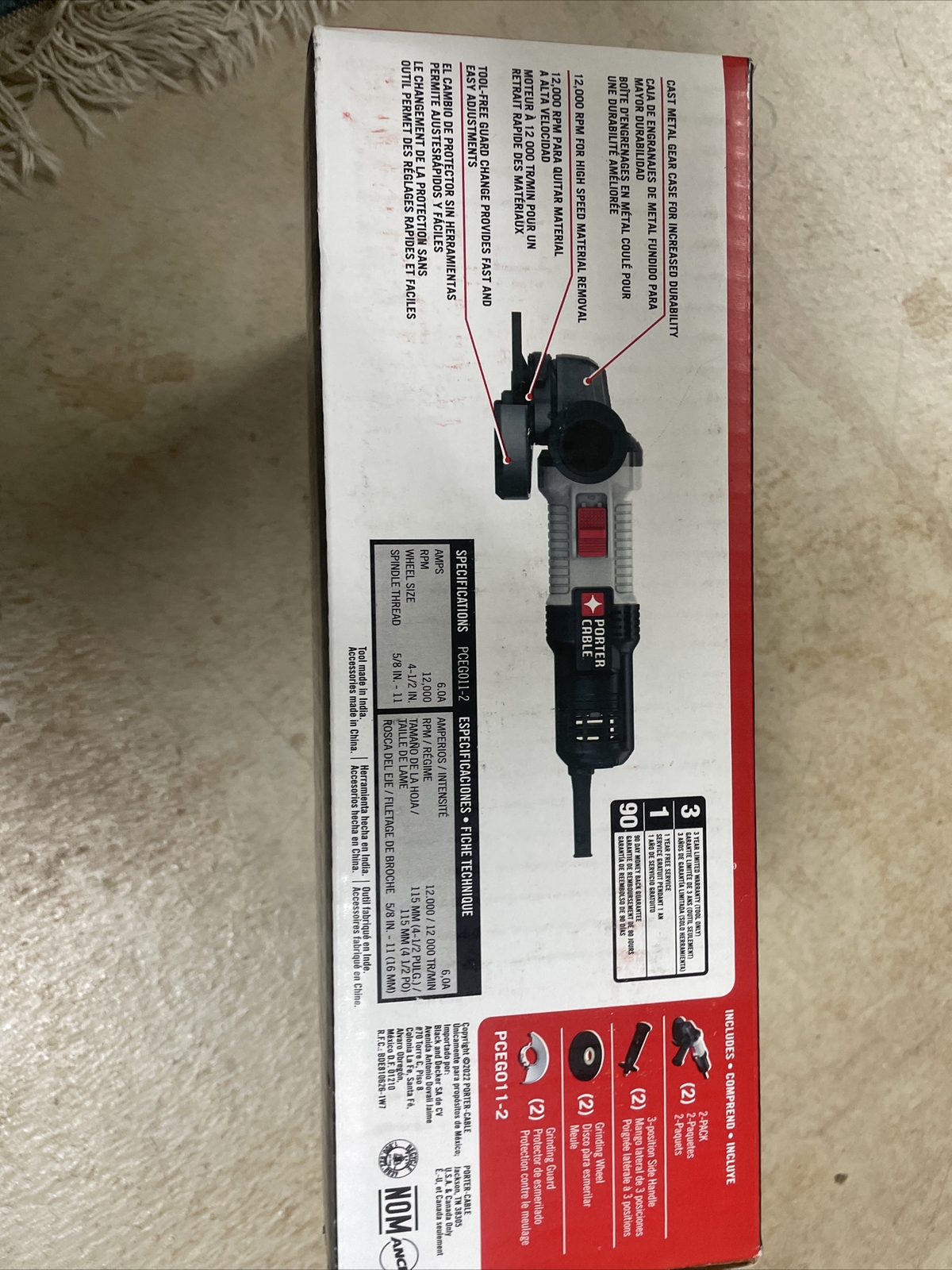 PORTER-CABLE Angle Grinder Tool, 4-1/2-Inch, 6-Amp (PCEG011) 2 pack