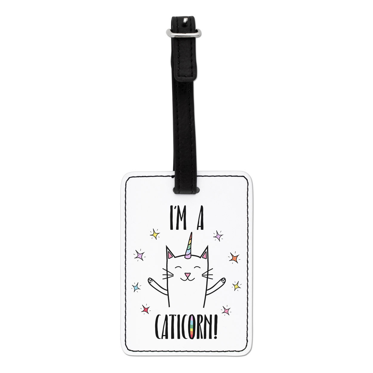 Coco The Rainbow Caticorn Visual Luggage Tag Suitcase Bag - Travel Cat Unicorn