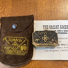 Iowa A Place To Grow Belt Buckle Solid Brass Vintage 1978 Heritage Mint in pouch