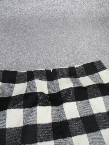 LOFT Skirt Womens 4 Black & Off White Gingham Wool Blend A Line NEW - Picture 8 of 8