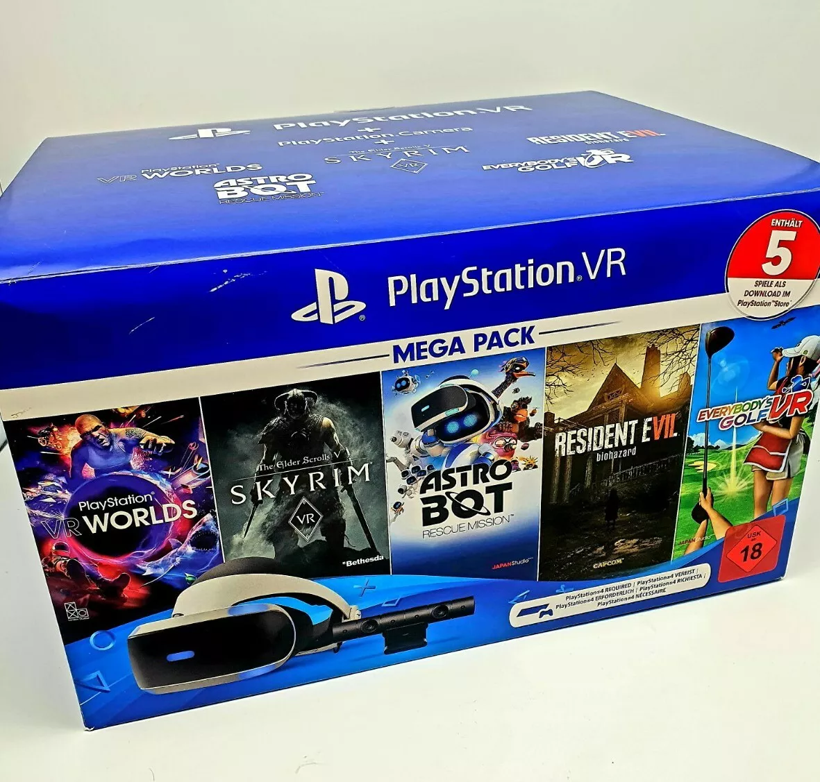 VR Brille PS4, PS5 Komplettset, Sony PlayStation  4/5, CUH-ZVR2, PSVR, NEUWERTIG, DHL 711719782315