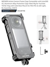 NEEWER Action Camera Frame Cage Compatible with Insta360 X3, Aluminum Alloy 
