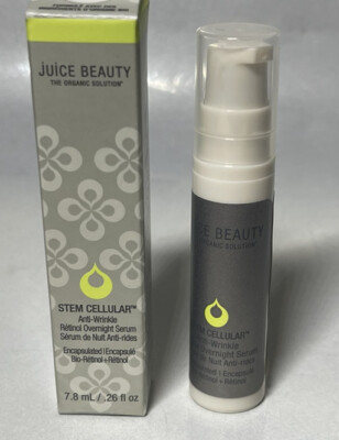 JUICE BEAUTY Stem Cellular Anti-Wrinkle Retinol Overnight Serum MINI .26 oz NEW