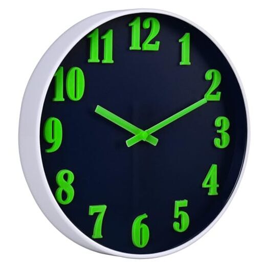 Glow in The Dark Silent 3D Luminous Wall Clock with Night Light-image