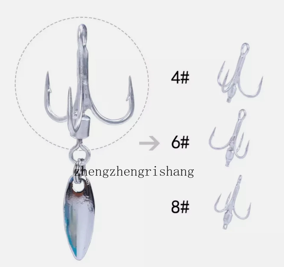 Рыболовный крючок из высокоуглеродистой стали прочный высокие частоты с лезвием спиннер приманка снасти 10 шт. - Изображение 2 из 4