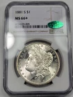 1881 S Morgan Silver Dollar $1 NGC MS66+ PLUS CAC GREEN BEAN PQ WOW *H639