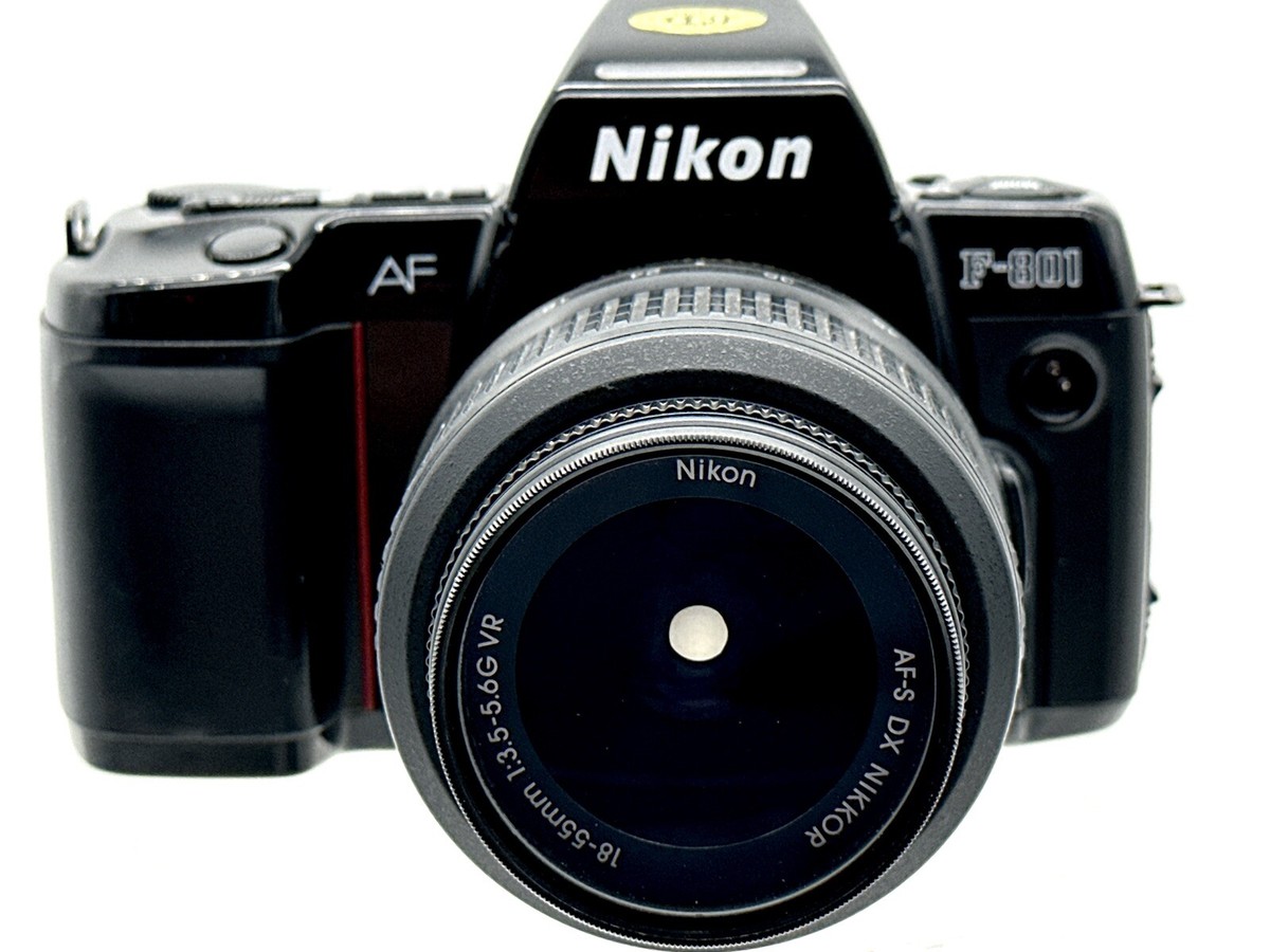 Nikon F801 film 35mm SLR camera w 18-55mm AF-S DX VR Nikkor Zoom
