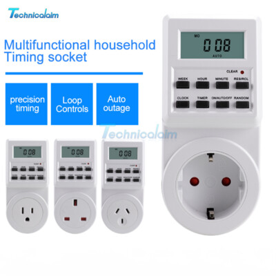 Programmable Timing Socket Electronic Timer Kitchen Timer Automatic Power Off