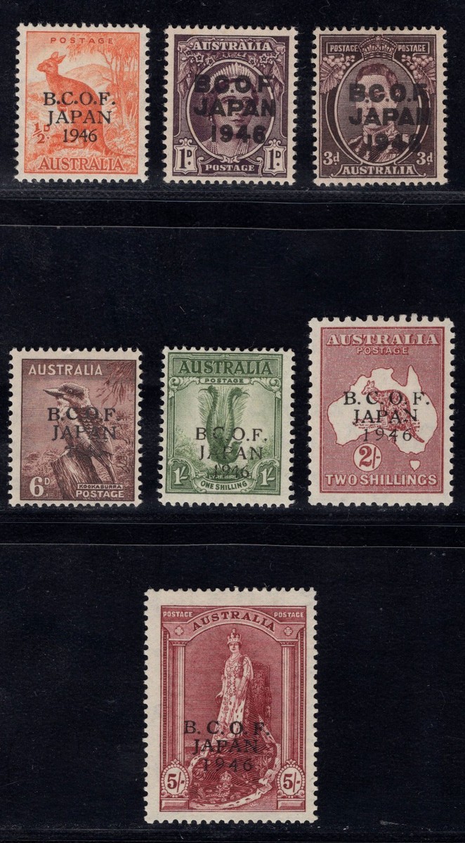 MOMEN: AUSTRALIA SG #J1/J7 1946 JAPAN OCC. MINT OG H £200 LOT