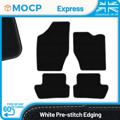 Express with White Pre-Stitch Trim Car Mats to fit Peugeot 307 No Mat Clips 2...