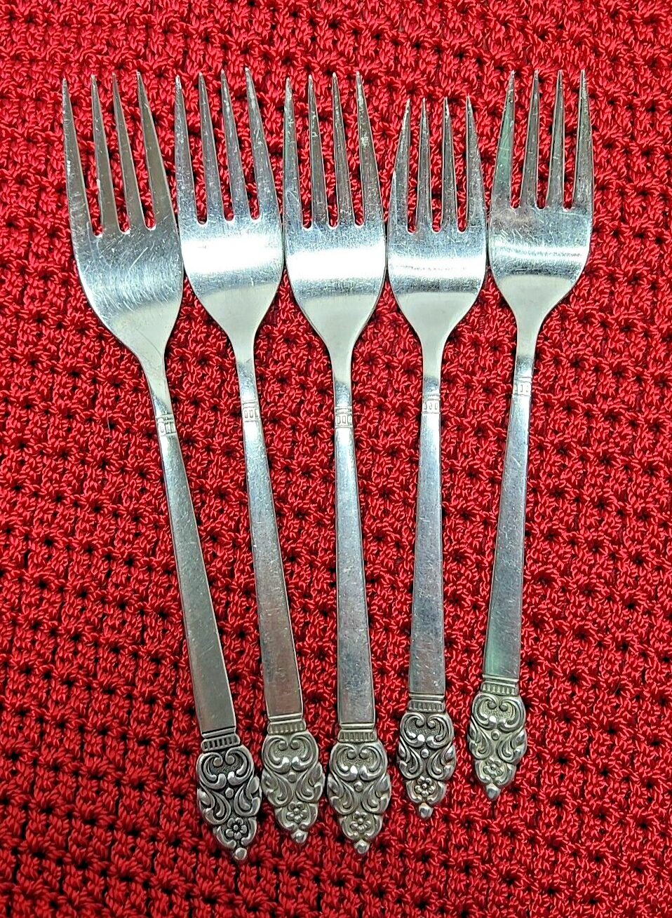 Oneida VINLAND Dinner and Salad Forks Set Of 5 Community Stainless Flatware