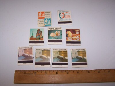 9 Vintage HOWARD JOHNSONS Matchbooks - Unstruck