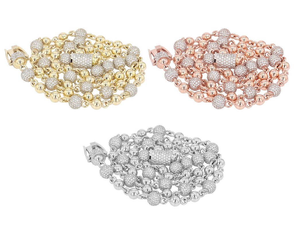 Iced out 7 3/5 CT Real Diamond Beaded Balls Chain Necklace Iced out 7 3/5 CT Real Diamond Beaded Balls Chain Necklace