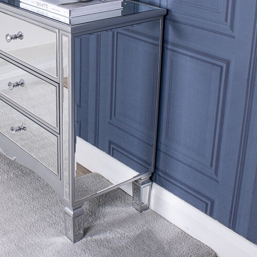 Chelsea Silver Mirrored Chest of Drawers Bedroom Furniture Storage