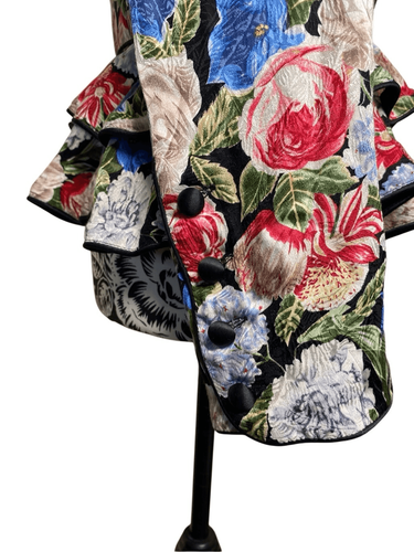 Vintage Maggy London Jeannene Booher Silk Floral Double Breasted Blazer Size 8 - Picture 7 of 13