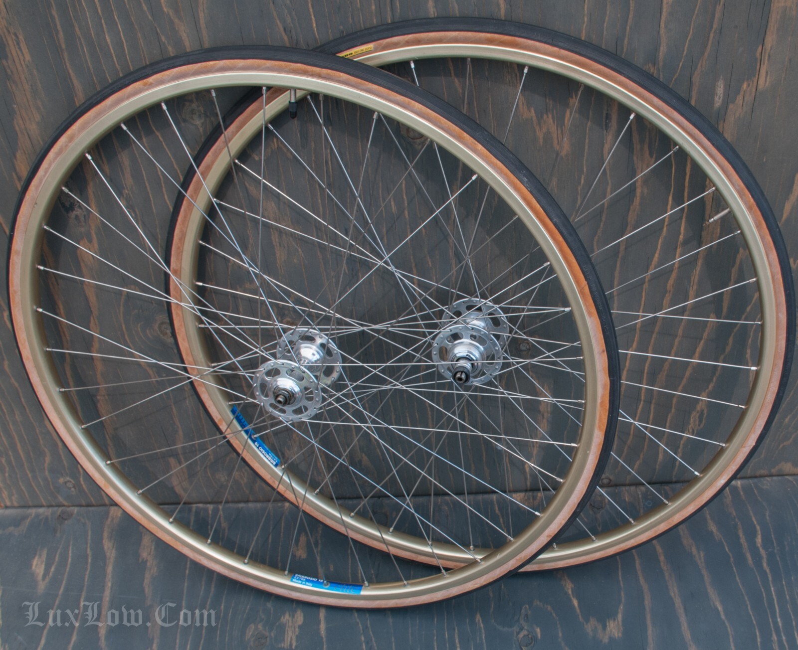 Vintage Gold 700c RoadBike WHEELS Campagnolo Record HFHubs Ambrosio ...