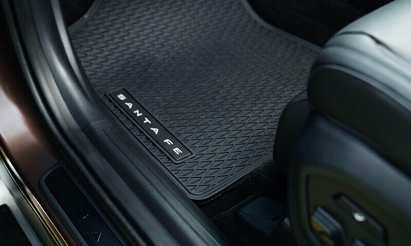 Genuine Hyundai Santa Fe Hybrid Tailored Rubber Floor Mats 3 Row Set MY2024-On