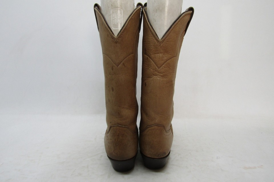 Justin Womens Size 9 A Narrow Brown Leather Cap Toe Elk Skin Cowboy