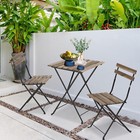 3 Pieces Bistro Set Outdoor Furniture Sets 2Folding Chairs and Table Steel Frame