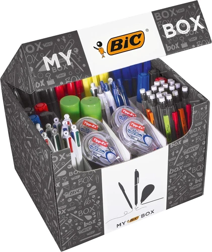 BIC Schreibwaren Set: 75 Kugelschreiber, 8 Textmarker, 2 Kleber, 7 Marker, uvm