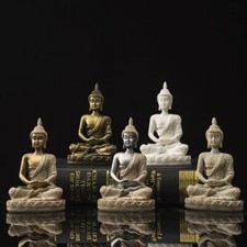India Buddha Statue Sandstone Buddha Buddhist Figurine Ornament Home Decors