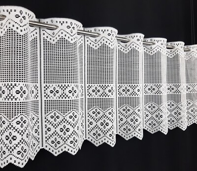 Bistrogardine Jacquard Scheibengardine Kurzgardine Küchengardine weiß