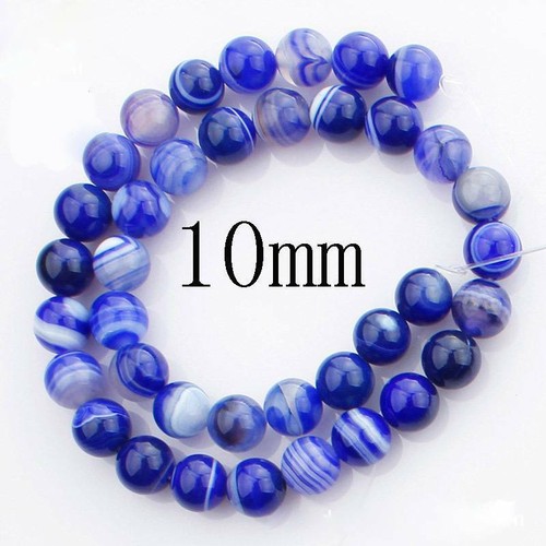 15" Strand Natural Blue Lace Agate Stone Gemstone Beads 4mm 6mm 8mm 10mm 12mm - Picture 8 of 9