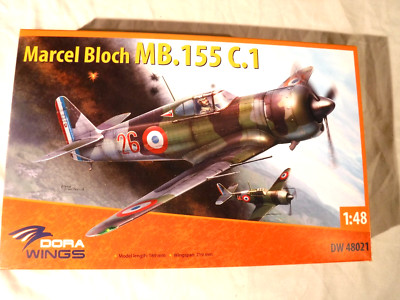1/48 Dora Wings Marcel Bloch MB 155 C 1 French Fighter WWII w/ PE Parts # 48021
