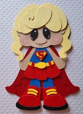 Supergirl Kid Blonde Hair. Scrapbook, Card making Paper Piecing
