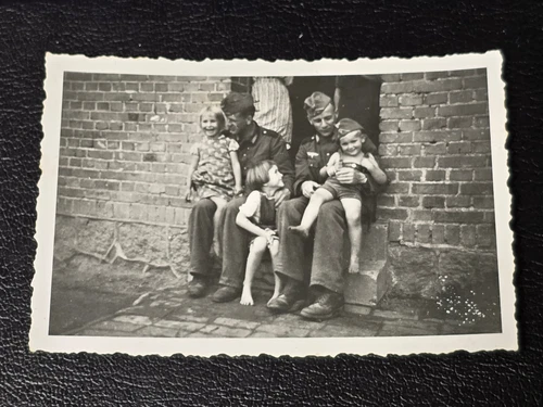 WEHRMACHT CHILD BOY w ARMY CAP HAT WWII WW2 German Wartime  Military photo