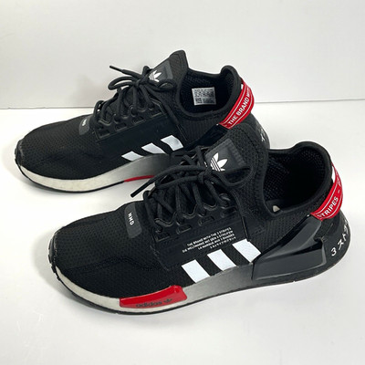 Adidas NMD R1 V2 Shoes Womens US 6 Black White Red Boost Sneakers GX1425