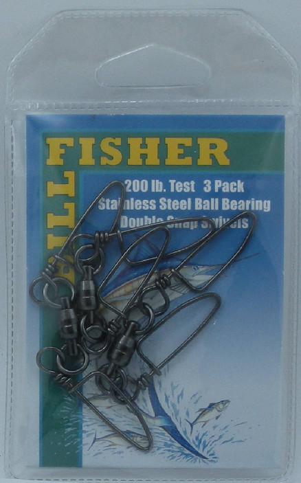 Sea Striker BBDSS5-3PK Billfisher Double Snap Ball Bearing Swivel 200 Lb