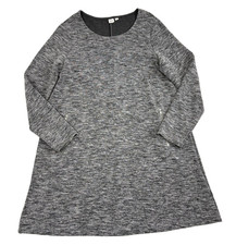 Gap Swingy A-Line Dress Womens XL Gray Black Space Dye Stretch Knit Pockets