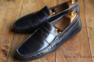 Cheaney Dark Navy Blue Leather Loafers Boat Deck Shoes Men's UK 8 US 9 EU 42