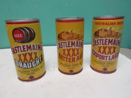 Castlemaine XXXX Bitter Ale Draught Export Lager Beer Cans Set of 3 Australian