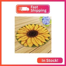DL-YTG Latch Hook Kits Rug Sunflower Crochet Yarn Cushion Colour Pre-Printed Can