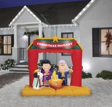 6.5 FT PEANUTS CHRISTMAS PAGEANT AIRBLOWN LIGHTED YARD INFLATABLE