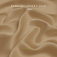 Caramel 100 Pure Mulberry Silk Fabric by the Yard 44" width 19 mm 6A Grade