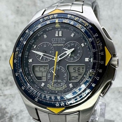 Citizen Promaster Skyhawk Blue Angels Eco-Drive Silver Watch Japan 074419